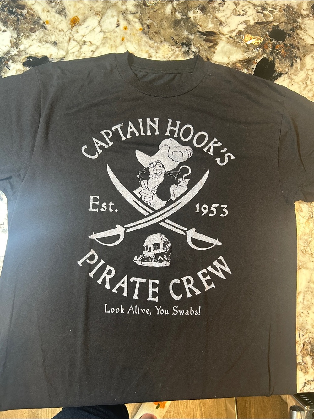 Disney Captain Hook Pirate Crew Graphic Tee - Black & White
